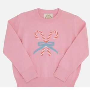 The Beaufort Bonnet Company Pink Sweater with Candy Cane and Bow